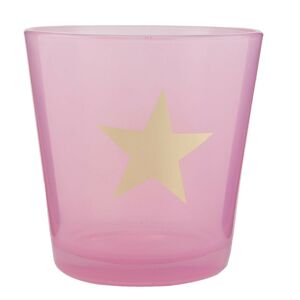 Růžový svícen na čajovou svíčku s hvězdou - Ø 10*10 cm