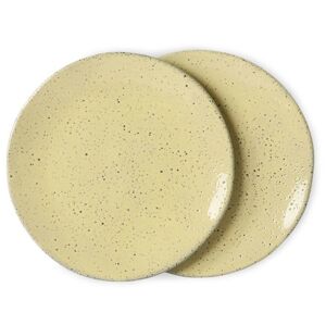 2ks žlutý dezertní talíř Gradient Ceramics - Ø 22,5*1,5cm