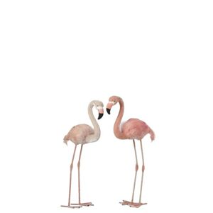 2x růžová dekorace plameňák Flamingo Pink -  35*12*62cm