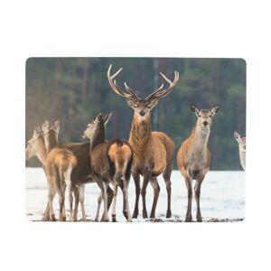 4ks pevné korkové prostírání s jelenem Deer winter - 30*40*0,4cm