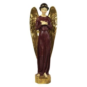 Červený Anděl se zlatými křídly - 17*11*48 cm