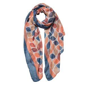 Barevný šátek s oranžovými, modrými a červenými znaky - 90*180 cm