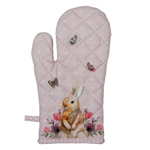 Bavlněná chňapka - rukavice s králíčkem Happy Bunny- 18*30 cm Clayre & Eef