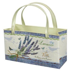 Béžová antik plechová dekorativní taška s levandulí Lavande - 24*9*25cm Ambiente