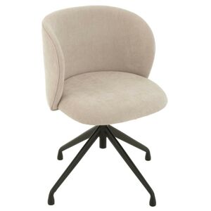 Béžová sametová jídelní točící židle Chair Turn Beige - 56*48*77cm J-Line by Jolipa