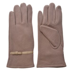 Béžové dámské rukavice s mašličkou - 8*24 cm