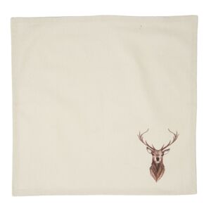 Béžové textilní ubrousky s jelenem Cosy Lodge - 40*40 cm - sada 6ks