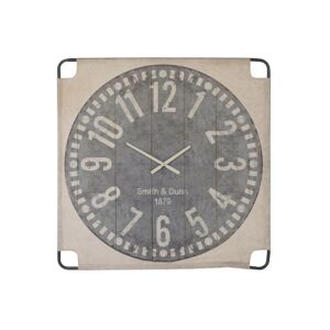 Béžovo-šedé nástěnné textilní hodiny Smith&Dunn- 104*104cm