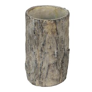 Hnědo - šedý cementový květináč v dekoru kůry stromu Bark S - Ø 11*18 cm Clayre & Eef