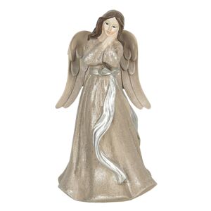 Béžový anděl s mašlí - 10*10*18 cm
