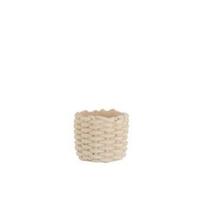 Béžový cementový květináč imitace lana S - Ø  16,5*14,5 cm