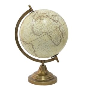 Béžový dekorativní glóbus na dřevěném podstavci Globe - 22*22*33 cm Clayre & Eef