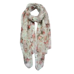 Béžový šátek s růžemi - 70*180 cm