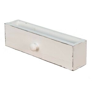 Bílá antik dřevěná dekorativní zásuvka šuplíček - 30*6*9 cm Clayre & Eef