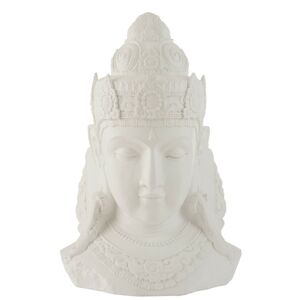 Bílá dekorace hlava Buddha - 56*41*84 cm