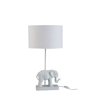 Bílá stolní lampa s textilním stínidlem Elephant - Ø 30,5*57 cm