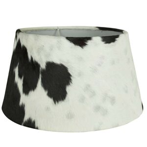 Bílo-černé stínidlo na lampu z kravské kůže Taurus - 50*40*26cm