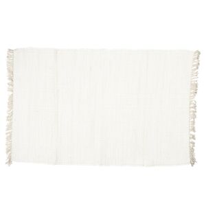 Bílý bavlněný koberec se střapci - 90*140 cm
