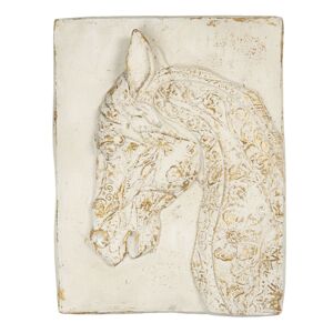 Bílý vintage obraz hlavy koně - 60*9*80 cm