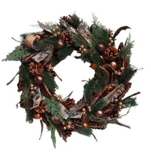 Bronzový vánoční věnec se šiškami -  Ø 49*11 cm