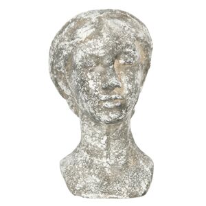 Cementový vintage květináč hlava ženy Marionette - 15*12*22 cm