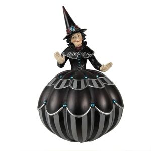 Černá dekorace čarodějnice na dýni Halloween - Ø 27*39 cm Clayre & Eef