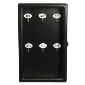 Černá dřevěná skříňka na klíče- 24*7*38 cm