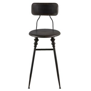 Černá kovová barová židle s patinou - 35*40*88 cm