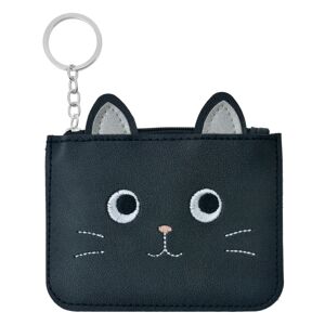 Černá peněženka s motivem kočky - 12*8 cm Clayre & Eef