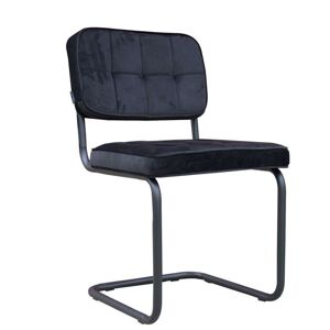 Černá sametová jídelní židle Capri black - 49*82*57 cm