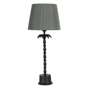 Černá stolní lampa se šedým stínidlem - Ø  22*53 cm E27/max 1*60W