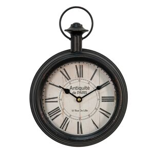 Černé antik nástěnné hodiny ve tvaru stopek Antiquité de Paris - 22*7*30 cm / 1*AA Clayre & Eef