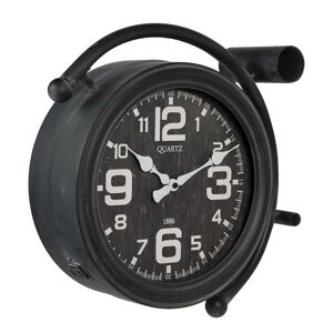 Černé kovové nástěnné hodiny s velkými číslicemi - 34*12*34 cm / 1*AA