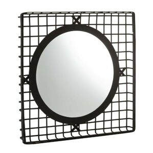 Černé nástěnné kovové zrcadlo - 95*8*95cm