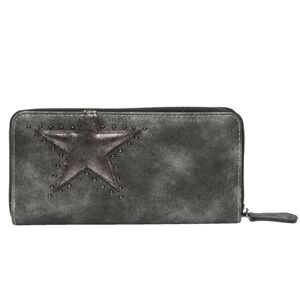 Černo šedá střední peněženka Micha s hvězdou.  19*10 cm