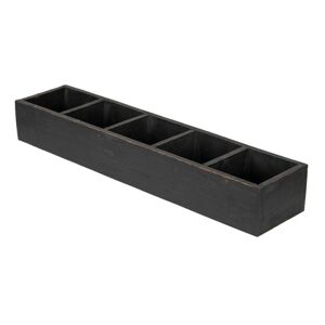 Černý antik dřevěný dekorativní box s 5ti přihrádkami Silen - 54*12*7 cm Clayre & Eef