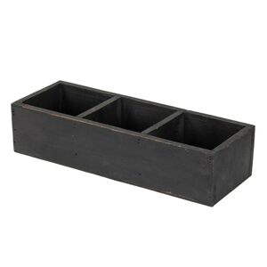 Černý antik dřevěný dekorativní box se 3mi přihrádkami Silen - 33*12*7 cm Clayre & Eef