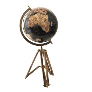 Černý dekorativní glóbus na dřevěné trojnožce Globe - 28*26*57 cm Clayre & Eef