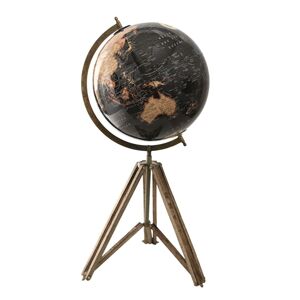 Černý dekorativní glóbus na dřevěné trojnožce Globe - 31*31*71 cm Clayre & Eef