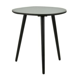Černý dřevěný odkládací stolek se zelenou skleněnou deskou Divo- 54*45*48 cm Light & Living