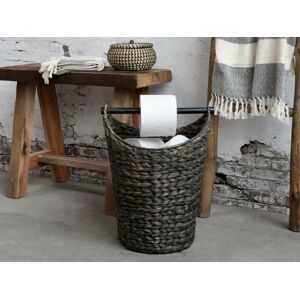 Černý košík na toaletní papír z vodního hyacintu - Ø30*40 cm Chic Antique