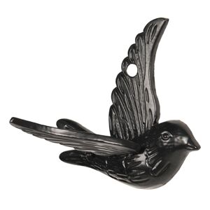 Černý kovový nástěnný háček Ptáček - 8*10*6 cm