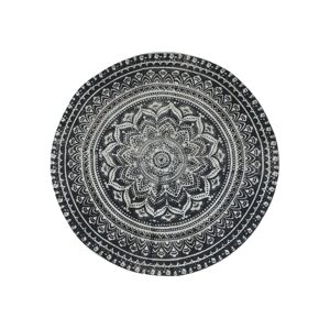 Černý kulatý jutový koberec Bruno - Ø 120 cm Chic Antique