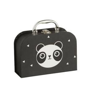 Černý papírový kufřík se zásuvkami Panda  - 20*14*7cm