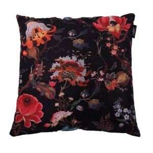 Černý sametový polštář s květy Merel - 45*45cm