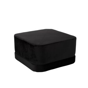 Černý sametový puf / stolička Square - 65*65*35cm
