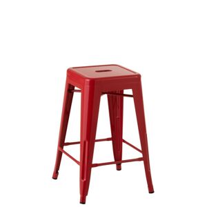 Červená kovová stolička Bistro - 41*41*61cm