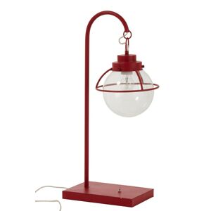 Červená kovová stolní retro lampa s patinou Ball Hang - 33*23*70 cm J-Line by Jolipa