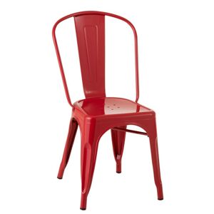 Červená kovová židle  Bistro - 51*45*85cm