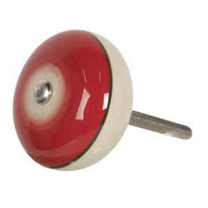 Červená kulatá úchytka ve vintage stylu Cercle – 	Ø 4*3 cm